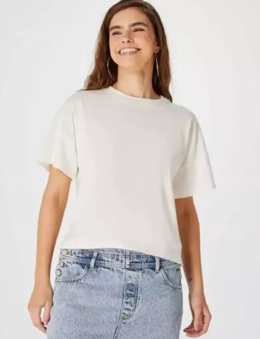 Blusa Básica Hering Feminina - Off White P