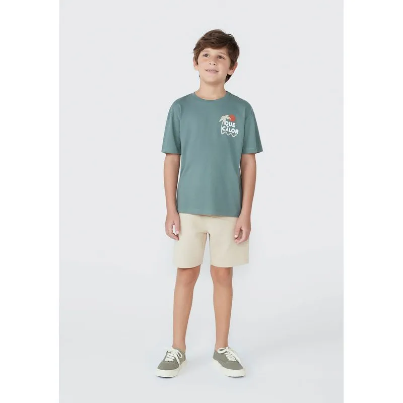 Conjunto Infantil Menino Curto Em Moletinho - Verde 002