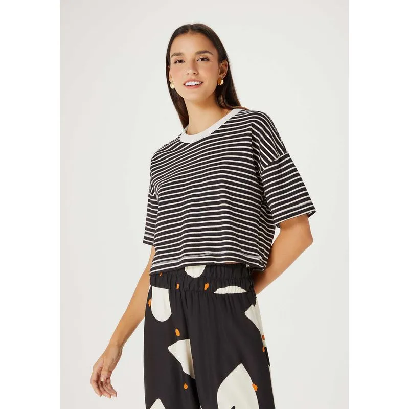 Blusa Feminina Box Listrada - Preto XP
