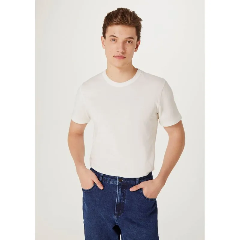 Camiseta Masculina Manga Curta Slim Básicos do Brasil - Off white XXG