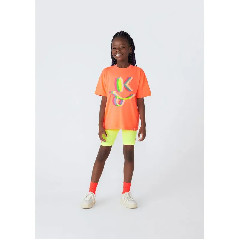 Bermuda Ciclista Infantil Menina Em Neon - Amarelo 006