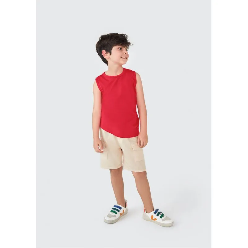 Regata Básica Infantil Menino Modelagem Regular Tam 1 a 16 - Vermelho 016