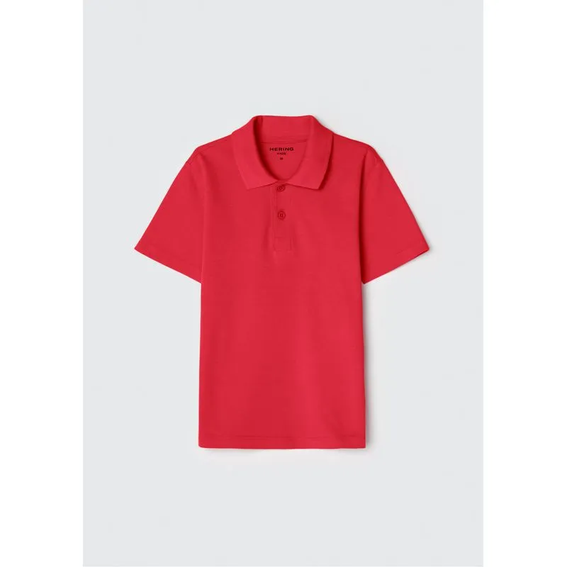 Camisa Básica Polo Infantil Menino Manga Curta Em Piquet - Vermelho 008