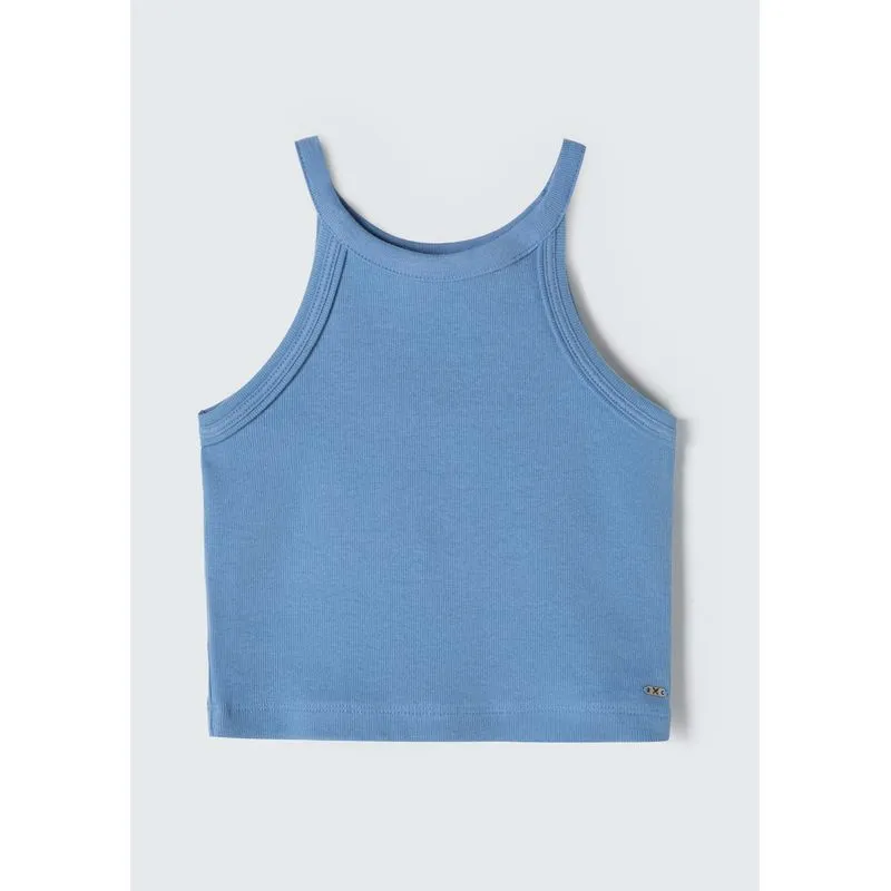 Regata Básica Infantil Menina Em Ribana - Azul 004