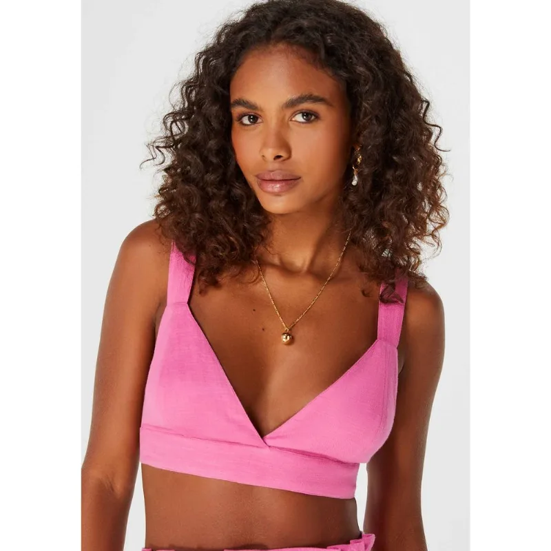 Top Cropped Feminino Decote V - Rosa G