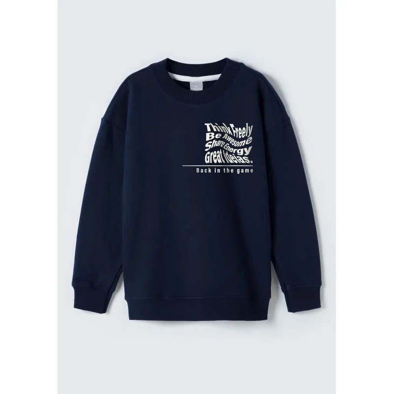 Blusão Infantil Menino Em Moletom Estampado - Azul 002