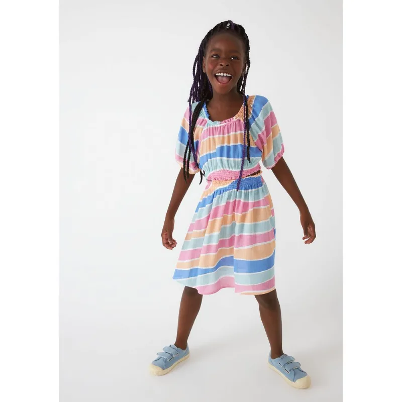 Vestido Curto Infantil Evasê Estampado - Rosa 012