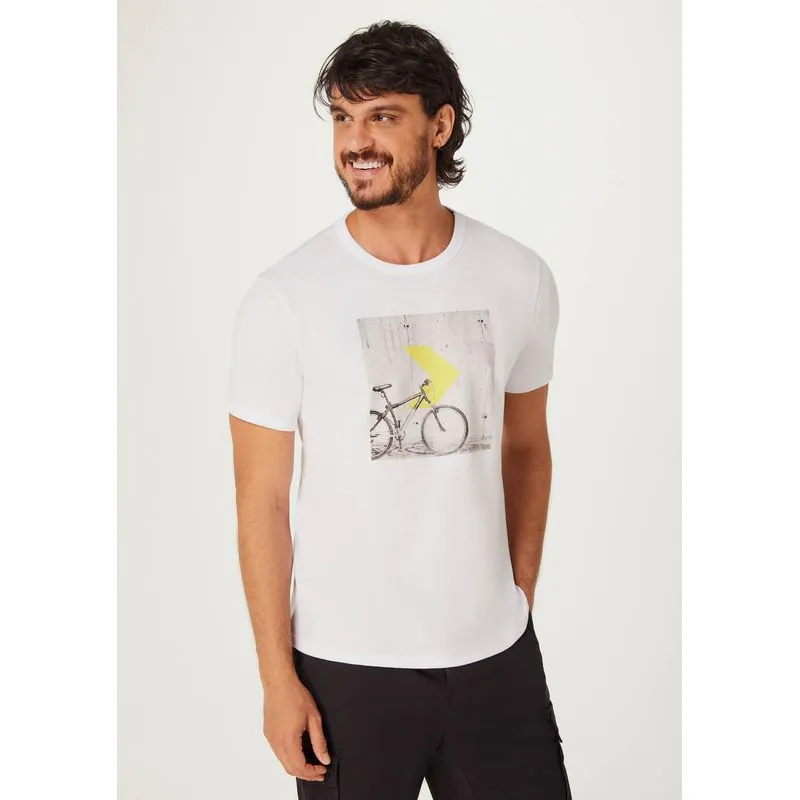 Camiseta Masculina Manga Curta Com Estampa - Branco P