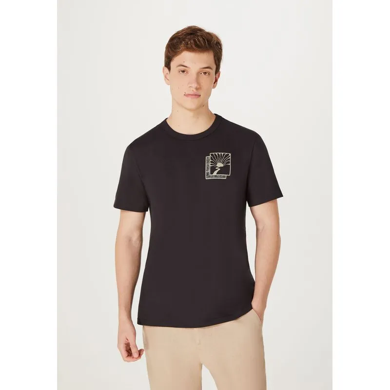 Camiseta Masculina Manga Curta Com Estampa - Preto P