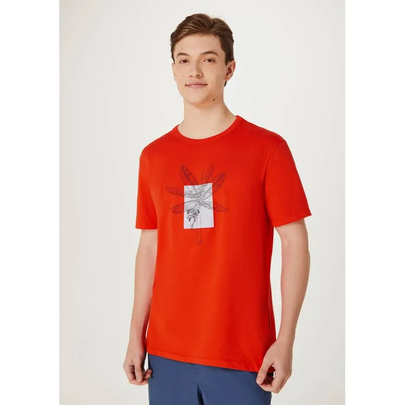 Camiseta Masculina Manga Curta Com Estampa - Vermelho EXG