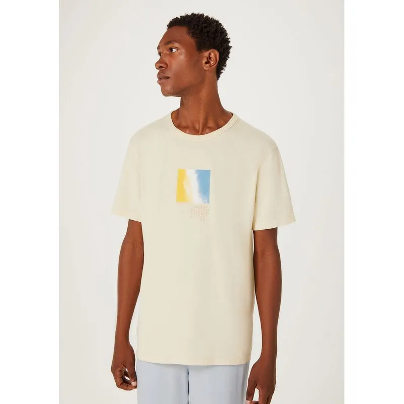 Camiseta Masculina Em Malha Rústica Com Estampa - Amarelo P