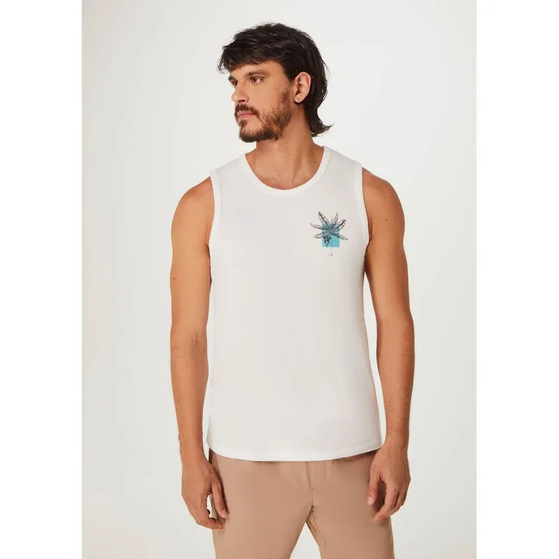 Regata Básica Masculina Com Estampa - Branco P