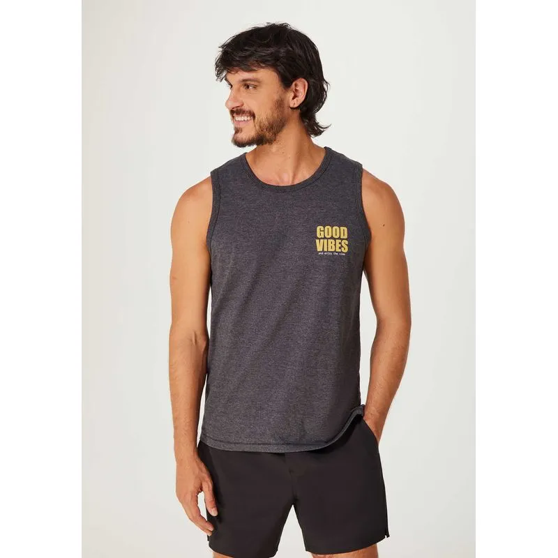 Regata Básica Masculina Com Estampa - Cinza G
