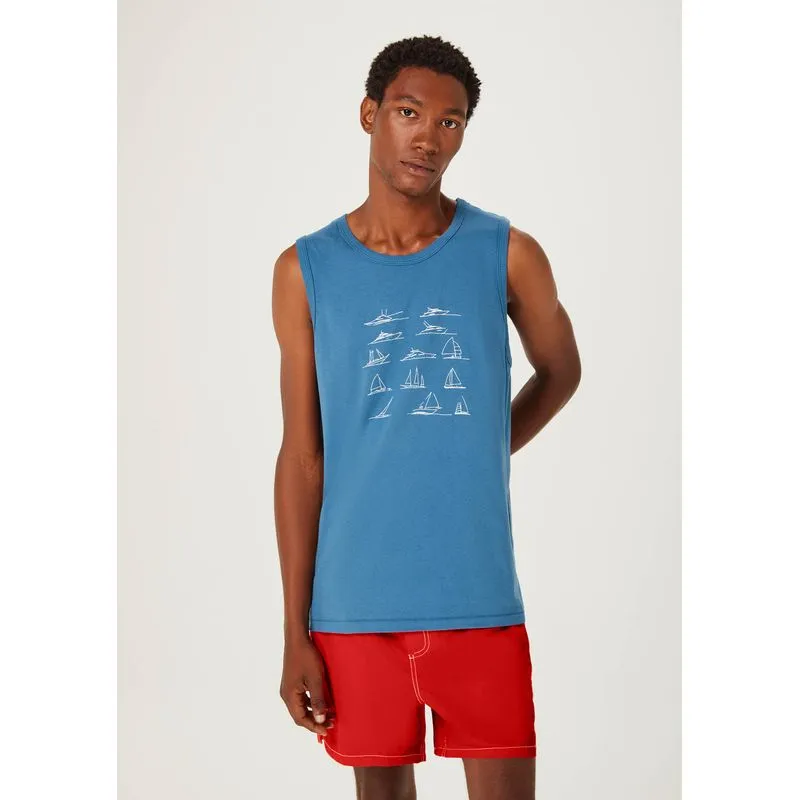 Regata Básica Masculina Com Estampa - Azul M