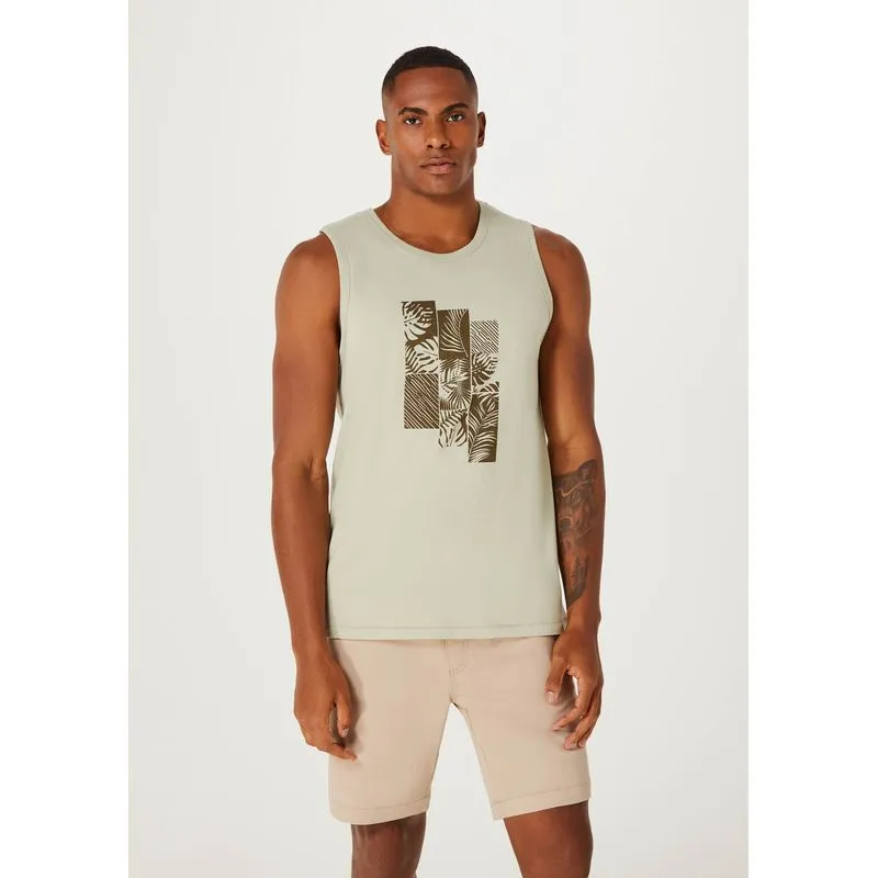 Regata Básica Masculina Com Estampa - Verde M