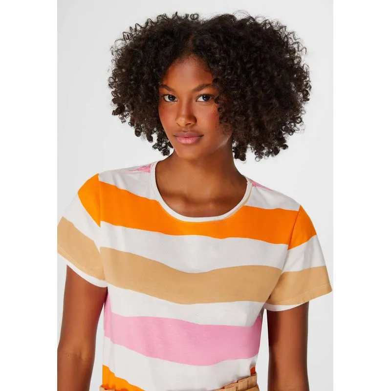 Blusa Feminina Manga Curta Listrada - Off white XG