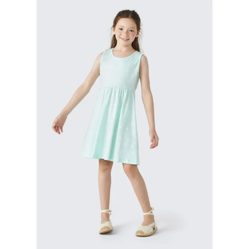 Vestido Curto Infantil Estampado - Verde 002