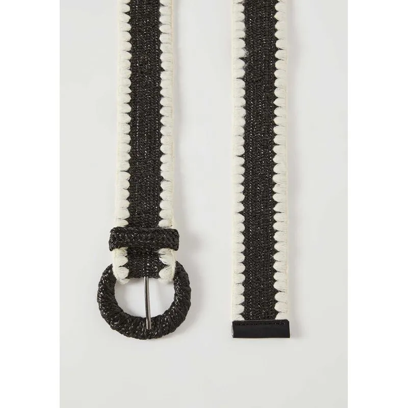 Cinto Feminino Trançado Com Fivela Redonda - Preto P