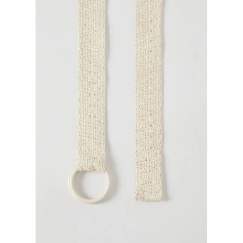 Cinto Feminino Trançado Com Fivela Argola - Off white M