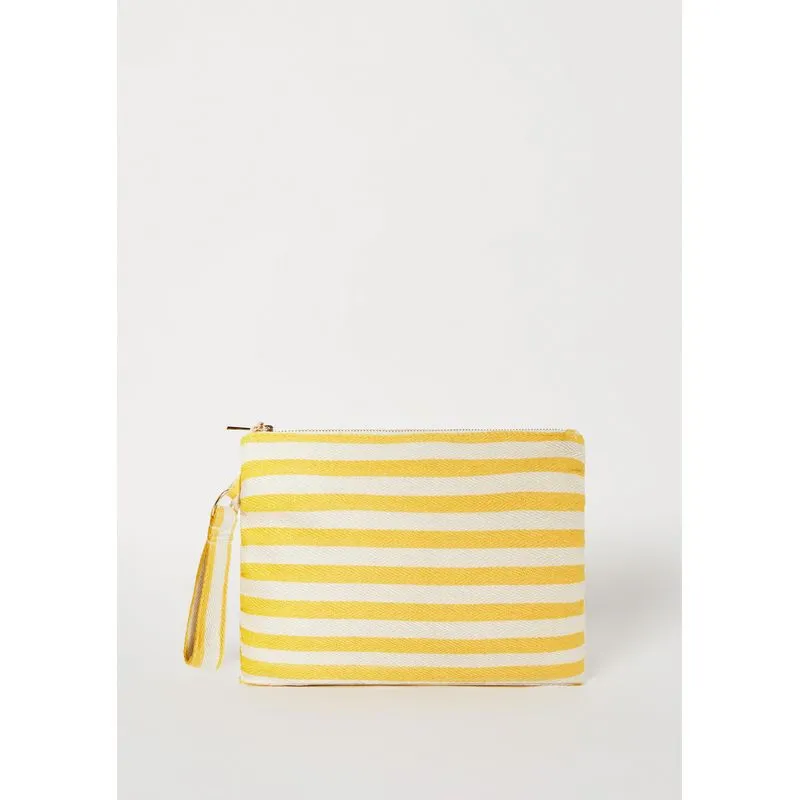 Necessaire Feminina Pequena Listrada - Amarelo UNI