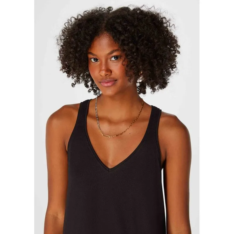 Regata Cropped Feminina Decote V - Preto XG