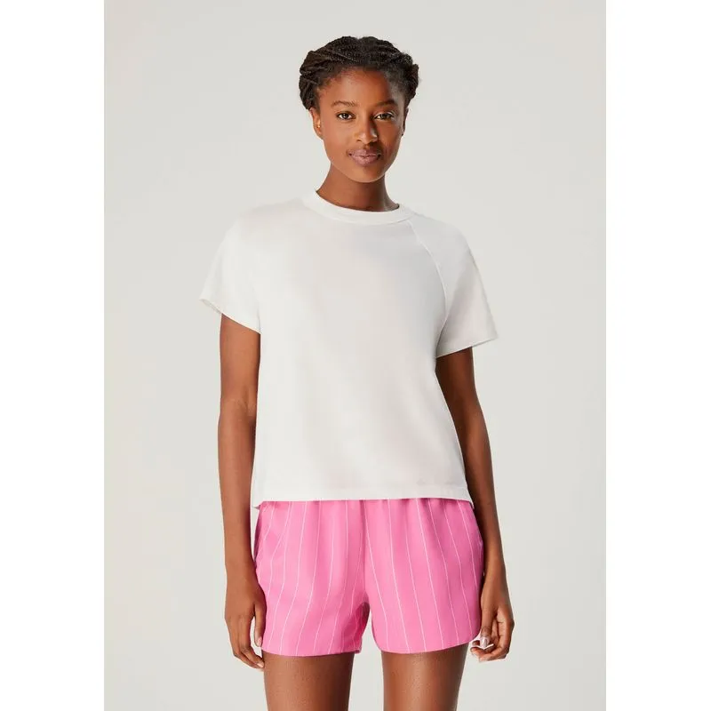 Pijama Curto Feminino Com Shorts Listrado - Off white P