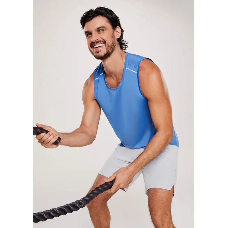 Regata Esportiva Masculina Proteção UV 50+ - Azul M