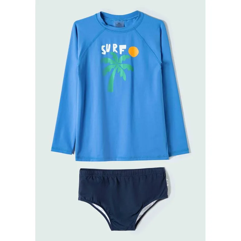 Conjunto Praia Infantil Menino Com Sunga Slip - Azul 016