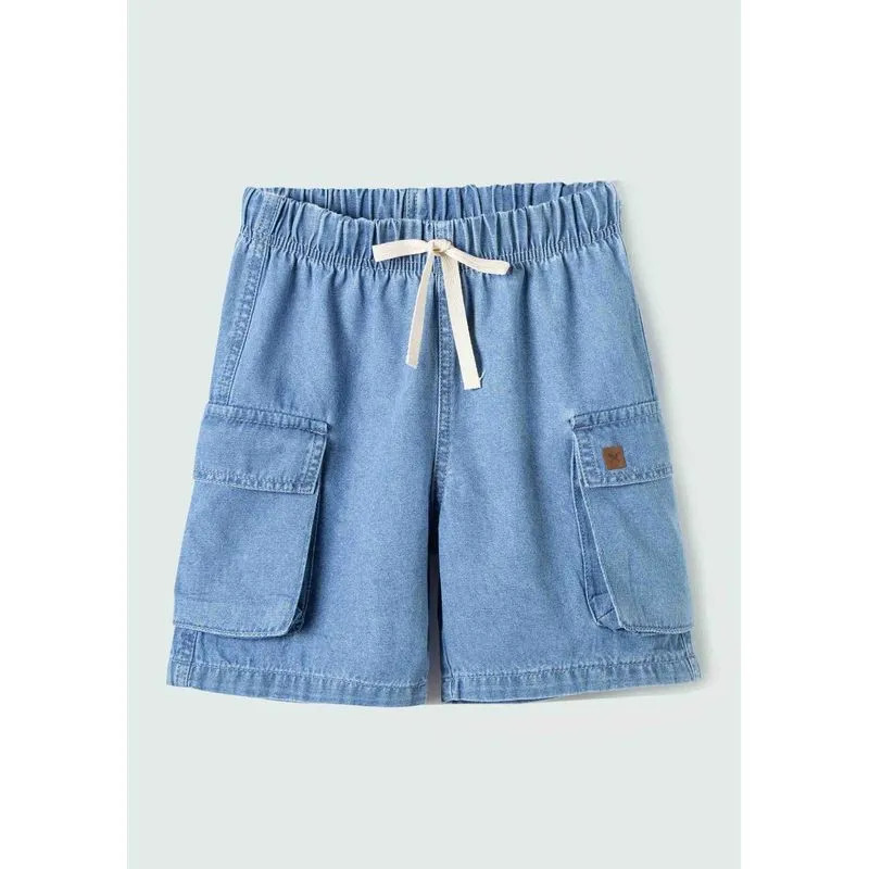 Shorts Jeans Infantil Menino Toddler Regular - Azul 001