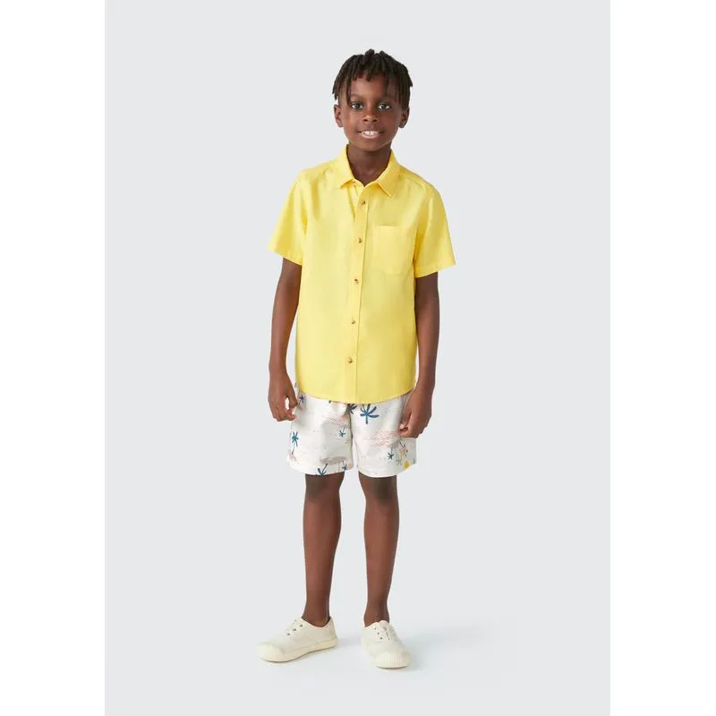 Bermuda Infantil Menino Em Moletinho Estampada - Off white 016