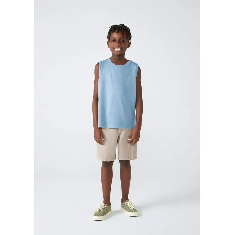 Bermuda Básica Infantil Menino Em Moletom - Bege 006