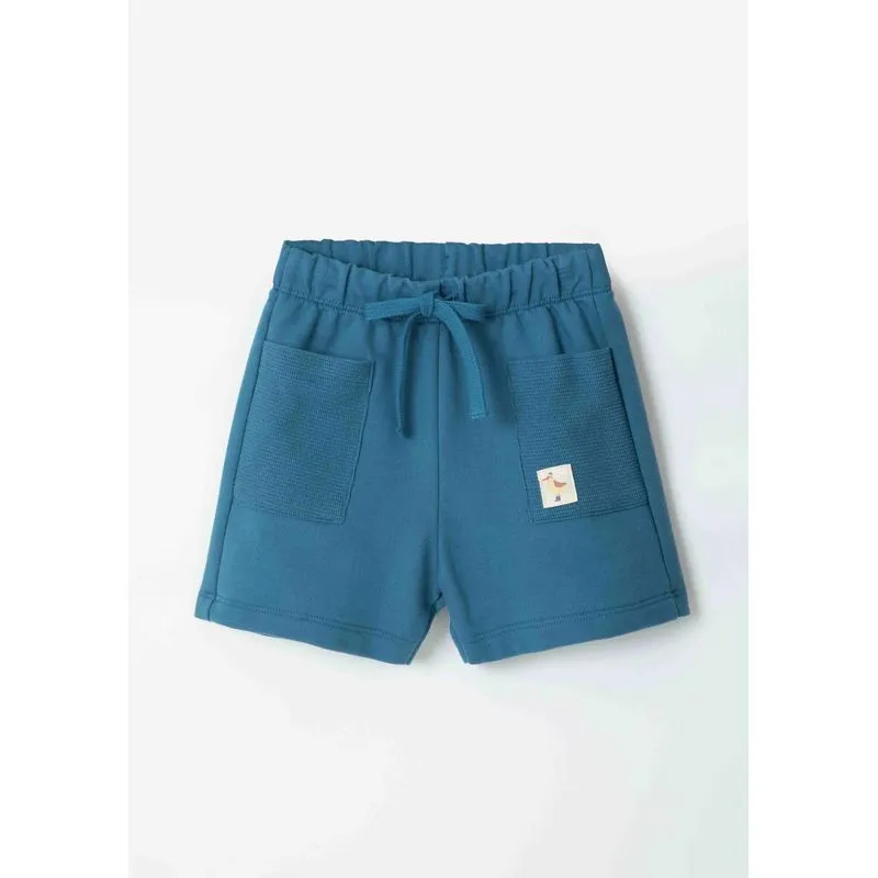 Shorts Infantil Menino Toddler Em Moletinho - Azul 001