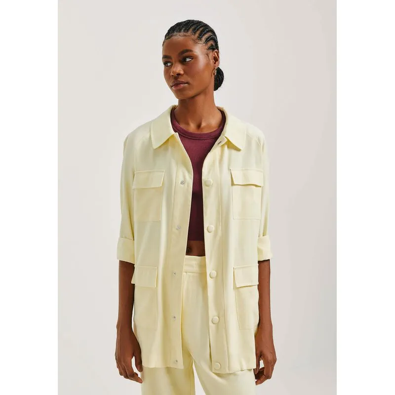 Casaco Parka Feminino Em Viscose - Amarelo XG
