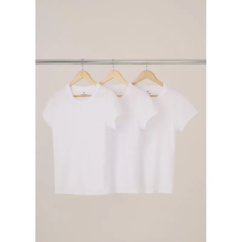 Kit Com 3 Camisetas Femininas Básicas Baby Look Hering - Branco XXG