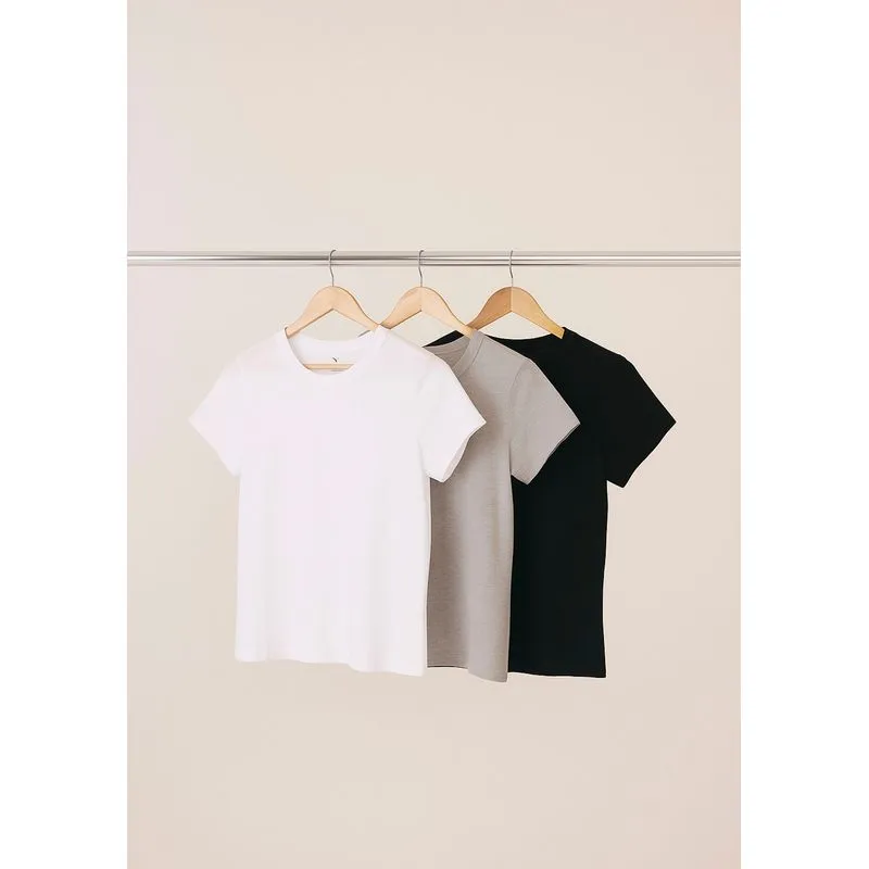 Kit Com 3 Camisetas Femininas Básicas Baby Look Hering - Multicolorido XXG
