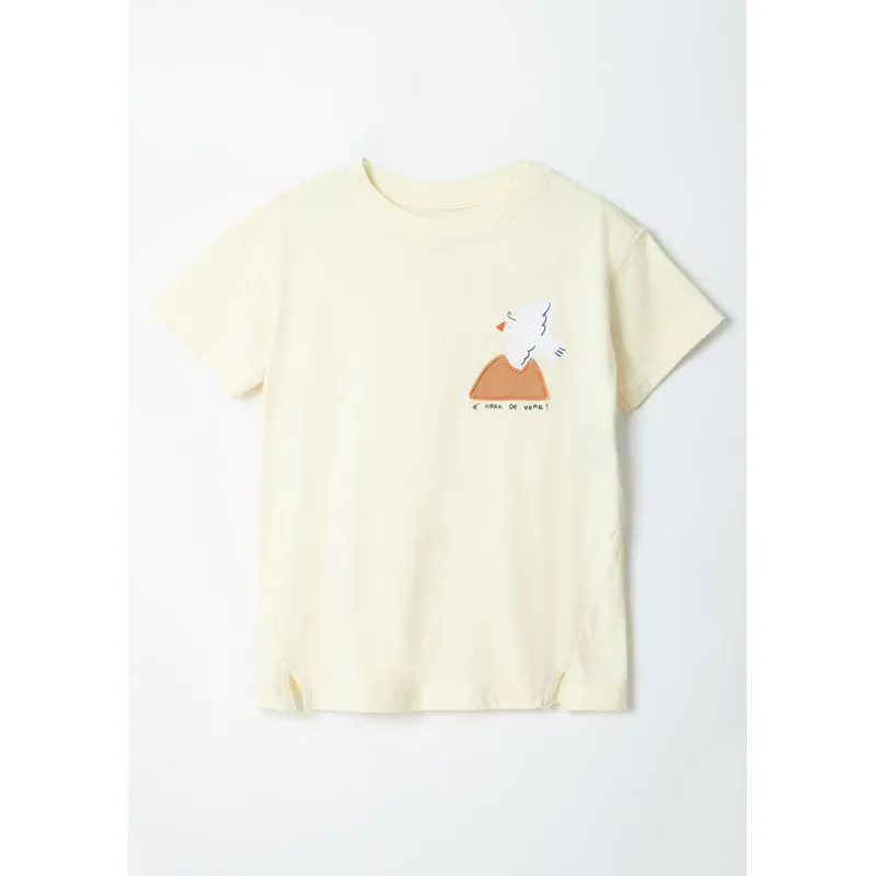 Camiseta Infantil Menino Toddler Manga Curta Com Recorte - Amarelo 002