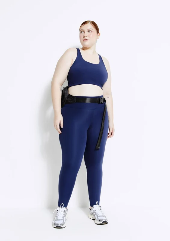 Calça Legging Esportiva Feminina Com Fio LYCRA® Hering - Azul XG