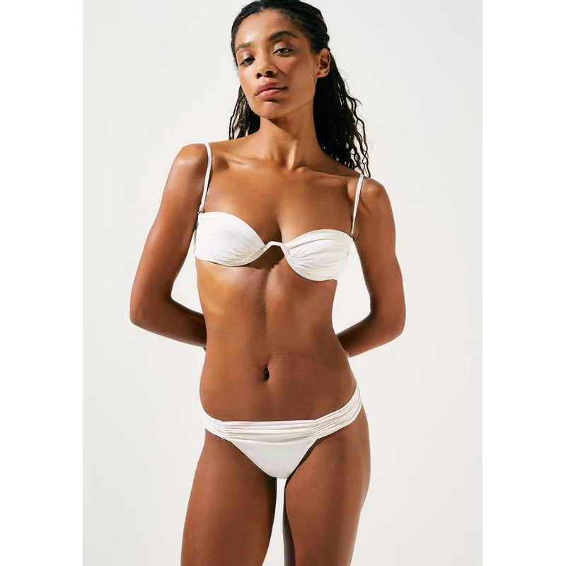 Biquíni Calcinha Drapeada - Off white XG