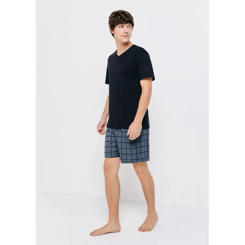 Pijama Curto Masculino Com Samba Canção - Cinza P