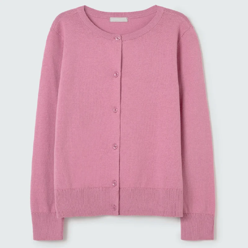Cardigan em Tricot Lilás Hering Infantil - Feminino 10 / Menina