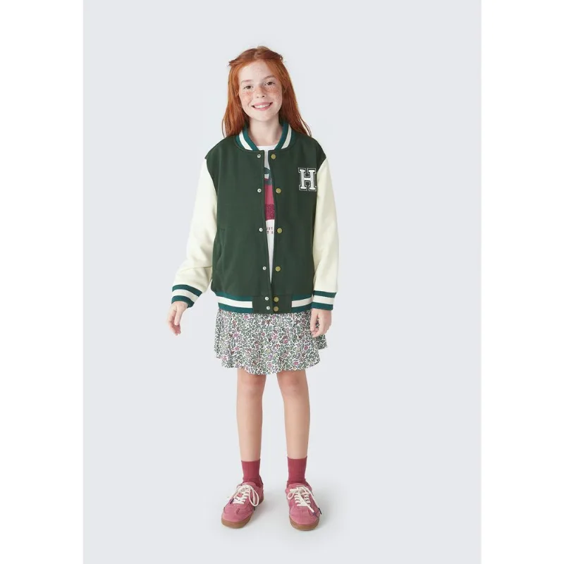 Jaqueta Infantil Menina College Em Moletom - Verde 006