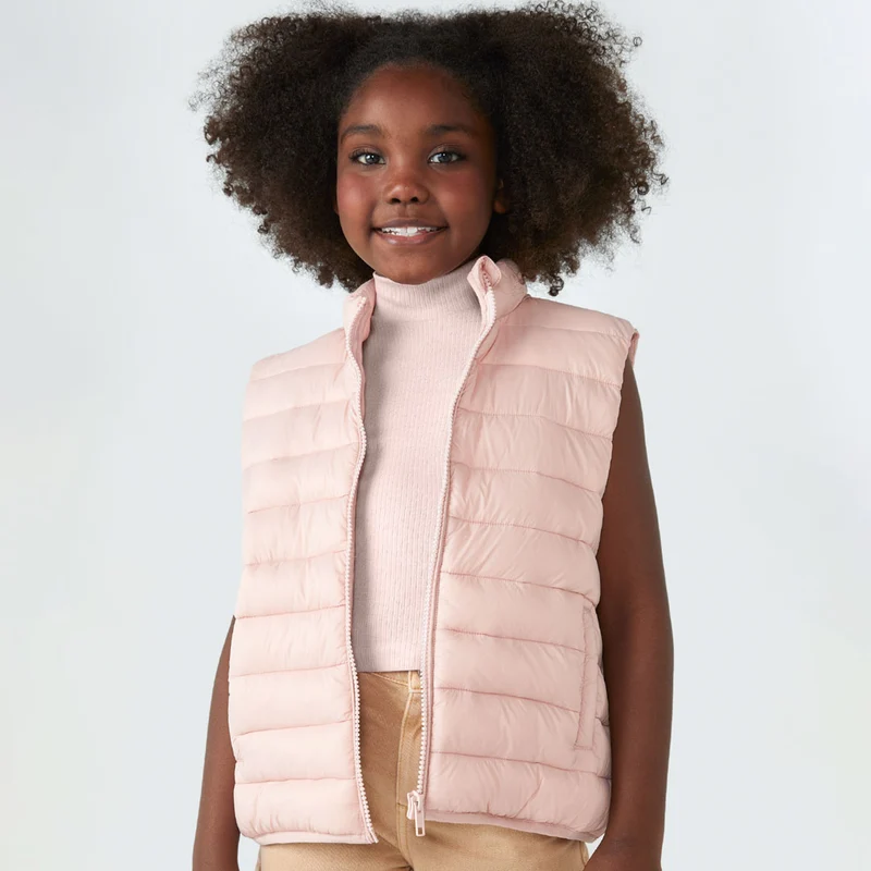 Colete Puffer Hering Infantil Rosa - Feminino 06 / Menina