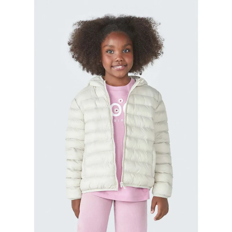 Jaqueta Puffer Infantil Unissex Com Capuz - Bege 008