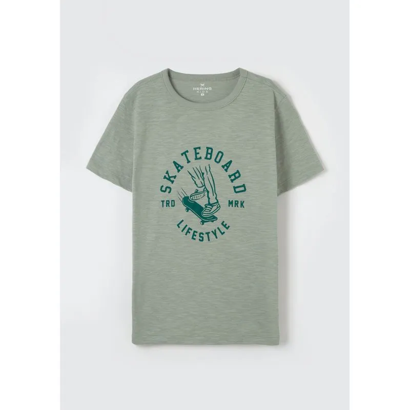 Camiseta Infantil Menino Estampada Flamê - Verde 010
