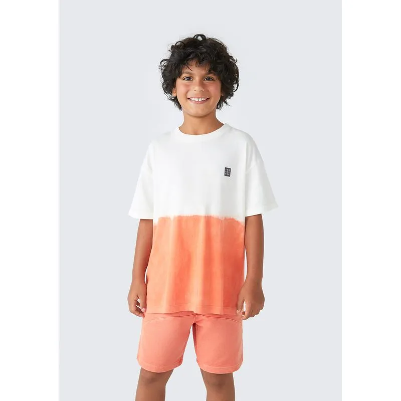 Camiseta Infantil Menino Manga Curta Oversized - Off white 012
