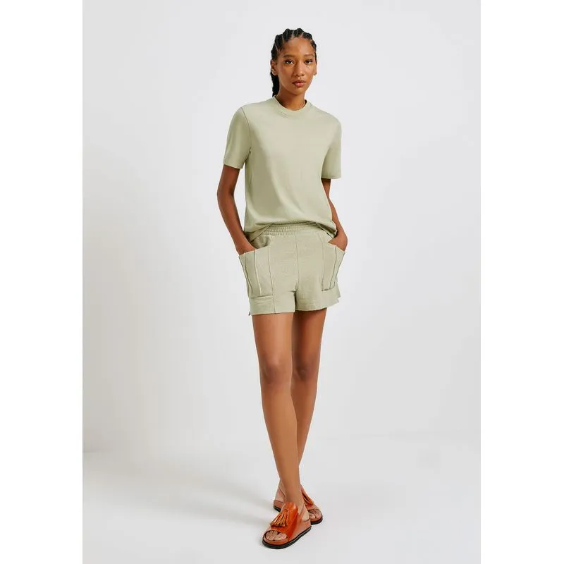 Shorts Feminino Em Malha Texturizada - Verde G