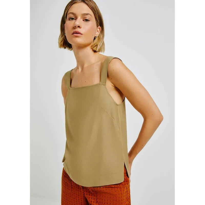 Regata Feminina Box Alças Largas - Verde M
