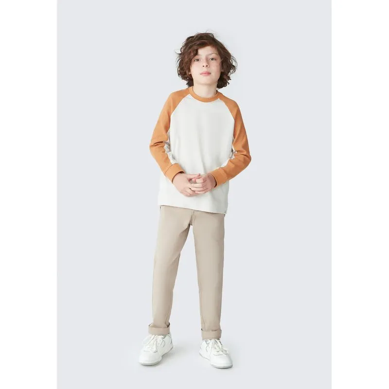 Camiseta Infantil Menino Manga Longa Regular - Off white 008