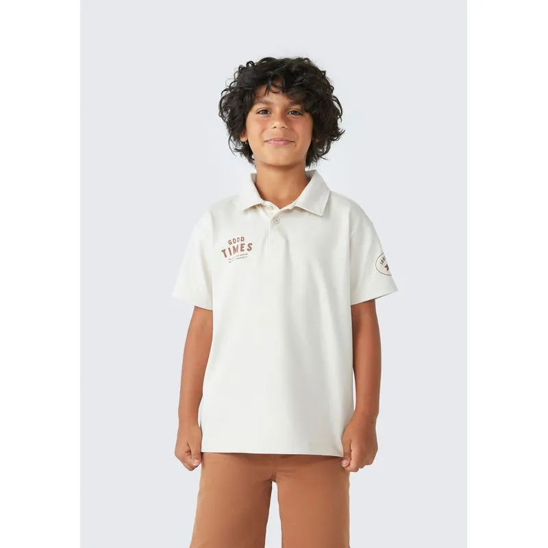 Camisa Polo Infantil Menino Manga Curta - Off white 006
