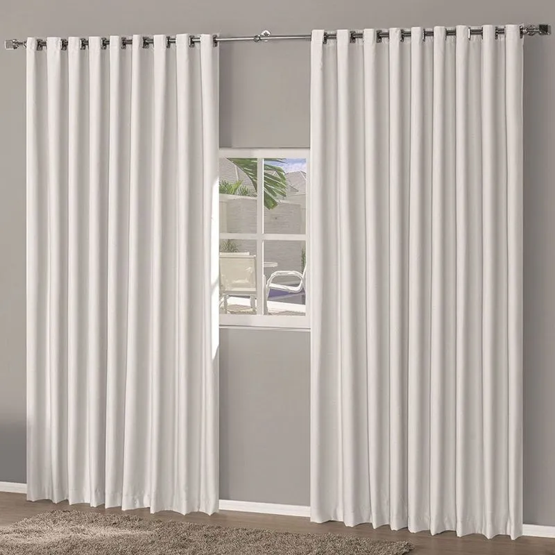 Cortina Corta Luz de Tecido Gelo 2,70m x 1,80m para Varão de até 2 Metros Simples